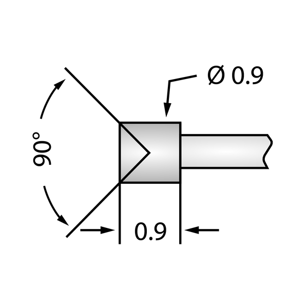 P50 Test Pin - 90° Concave Head, 80g Spring (Pack of 10)