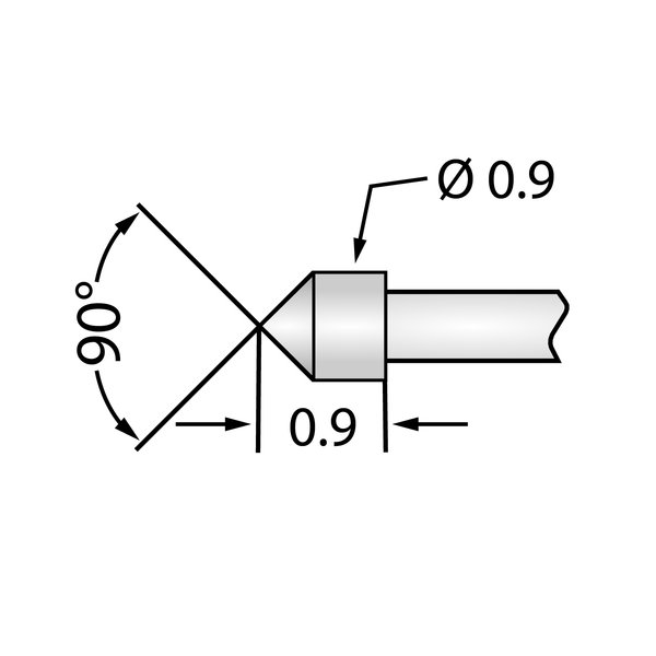 P50 Test Pin - 90° Convex Head, 80g Spring (Pack of 10)