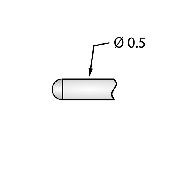 P50 Test Pin - Plain Radius, 80g Spring (Pack of 10)