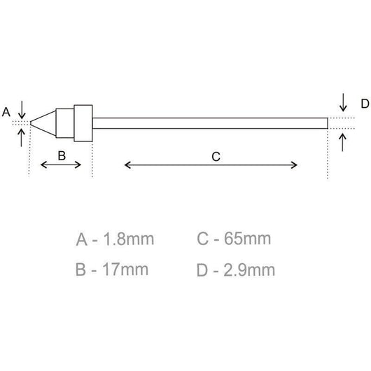 Aoyue Desoldering Tip SI DT 18 10109 SI DT 1 8 DIMENSIONS
