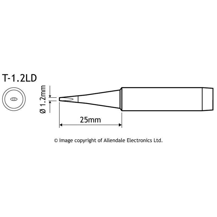 Aoyue Soldering Iron Tip T Type SI T 12LD 6286 SI T 1 2LD DIMENSIONS