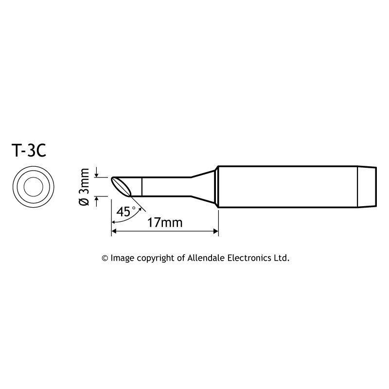 Aoyue T-2CF Schräglötkolbenspitze – Typ T, Passend Für 936, 937+, 768, 968