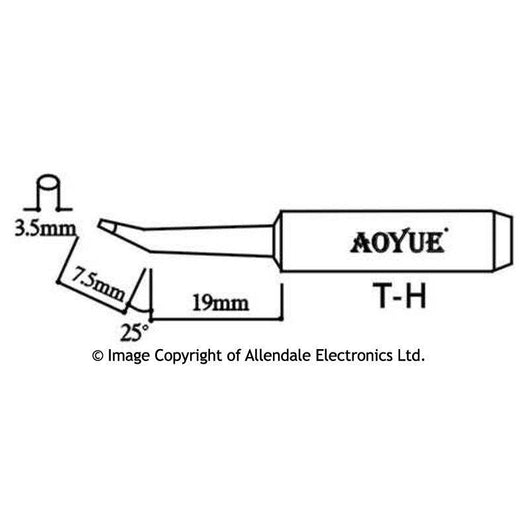 Aoyue T-H Lötkolbenspitze – Scharf, Gebogen, T-Typ – Passend Für 936, 937+, 768, 968 – NEU, Ersatzspitze Aus China