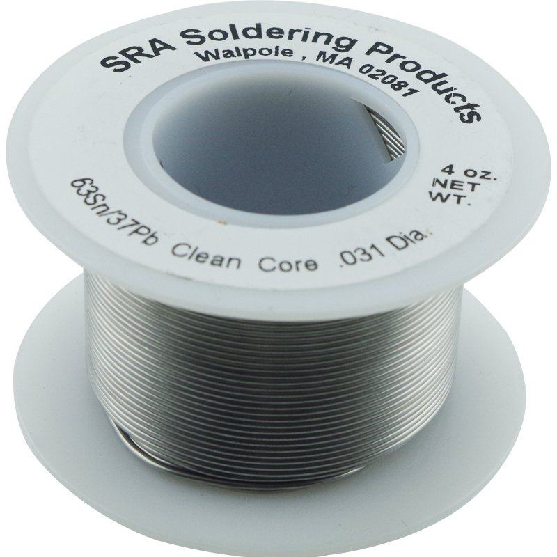 SRA No-Clean Flux Core Solder – 63/37 .031" Diameter, 2 Oz Spool, Melts At 361°F